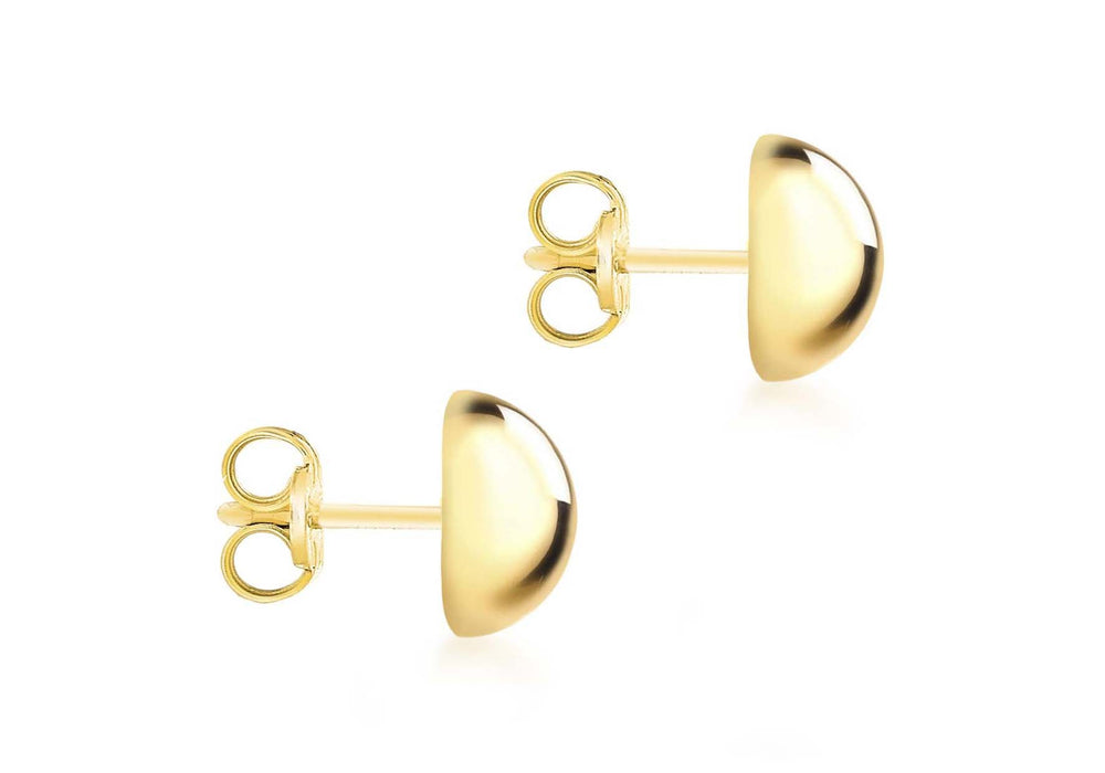 9ct Gold 8mm Domed Earrings - Diana O'Mahony Jewellers