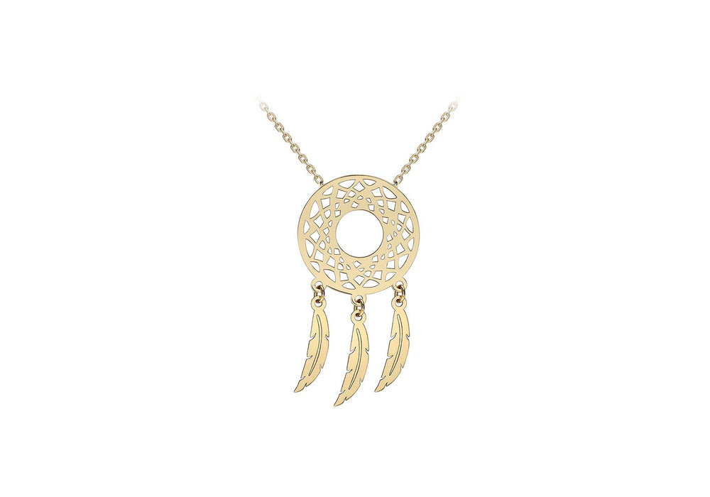 9ct Yellow Gold Dream-catcher Necklace