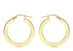 9ct Yellow Gold 26mm Flat Hoop Earrings