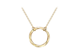
                
                    Load image into Gallery viewer, 9ct Yellow Gold Diamond-cut Open Circle Necklace
                
            