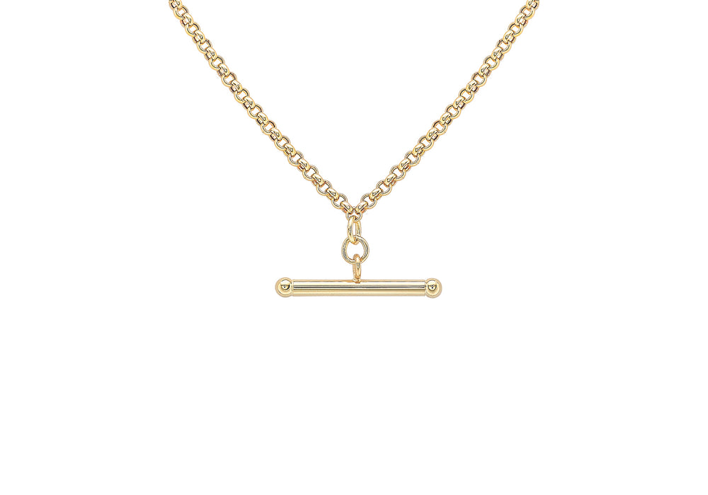 9ct Yellow Gold T-Bar Necklace with Belcher Links – Diana O'Mahony