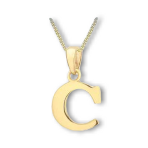 9ct Yellow Gold Initial Necklace *Contact store to check stock before ordering*