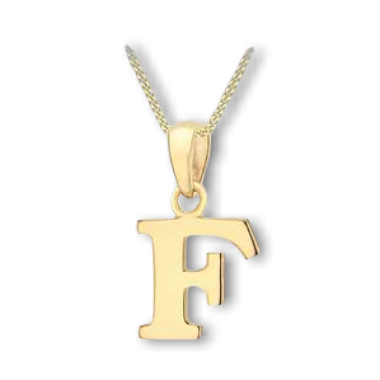 9ct Yellow Gold Initial Necklace *Contact store to check stock before ordering*