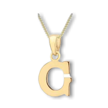 9ct Yellow Gold Initial Necklace *Contact store to check stock before ordering*