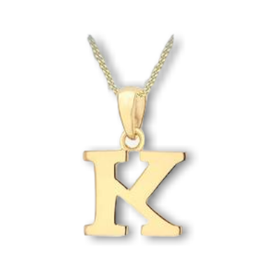 9ct Yellow Gold Initial Necklace *Contact store to check stock before ordering*