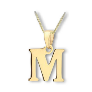 9ct Yellow Gold Initial Necklace *Contact store to check stock before ordering*