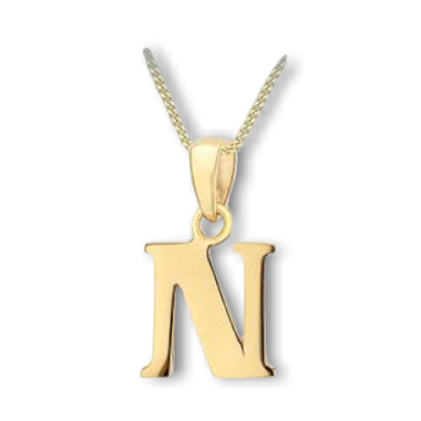 9ct Yellow Gold Initial Necklace *Contact store to check stock before ordering*