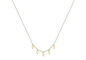 
                
                    Load image into Gallery viewer, 9ct Gold Chain with Five Oval Drops - Diana O&amp;#39;Mahony Jewellers
                
            
