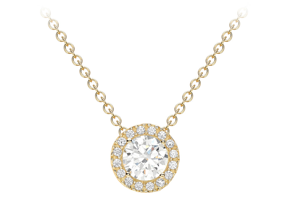 
                
                    Load image into Gallery viewer, 9ct Gold CZ Halo Cluster Sliding Pendant - Diana O&amp;#39;Mahony Jewellers
                
            