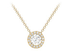 9ct Gold CZ Halo Cluster Sliding Pendant