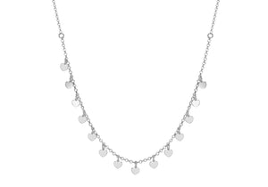 Sterling Silver Dangly Hearts Necklace
