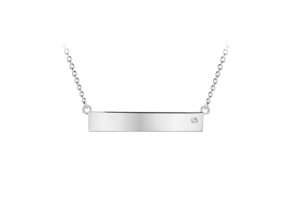 
                
                    Load image into Gallery viewer, Sterling Silver Horizontal Bar Necklace
                
            