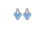Sterling Silver White & Blue CZ Stud Earrings