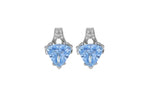 Sterling Silver White & Blue CZ Stud Earrings