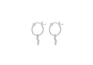 Sterling Silver Star Drop Huggie Earrings
