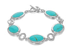 Sterling Silver Oval Turquoise Bracelet