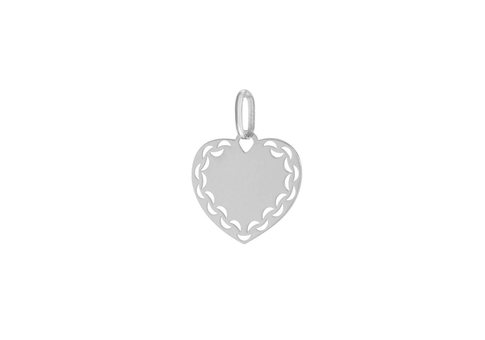 Sterling Silver Heart Disc Pendant