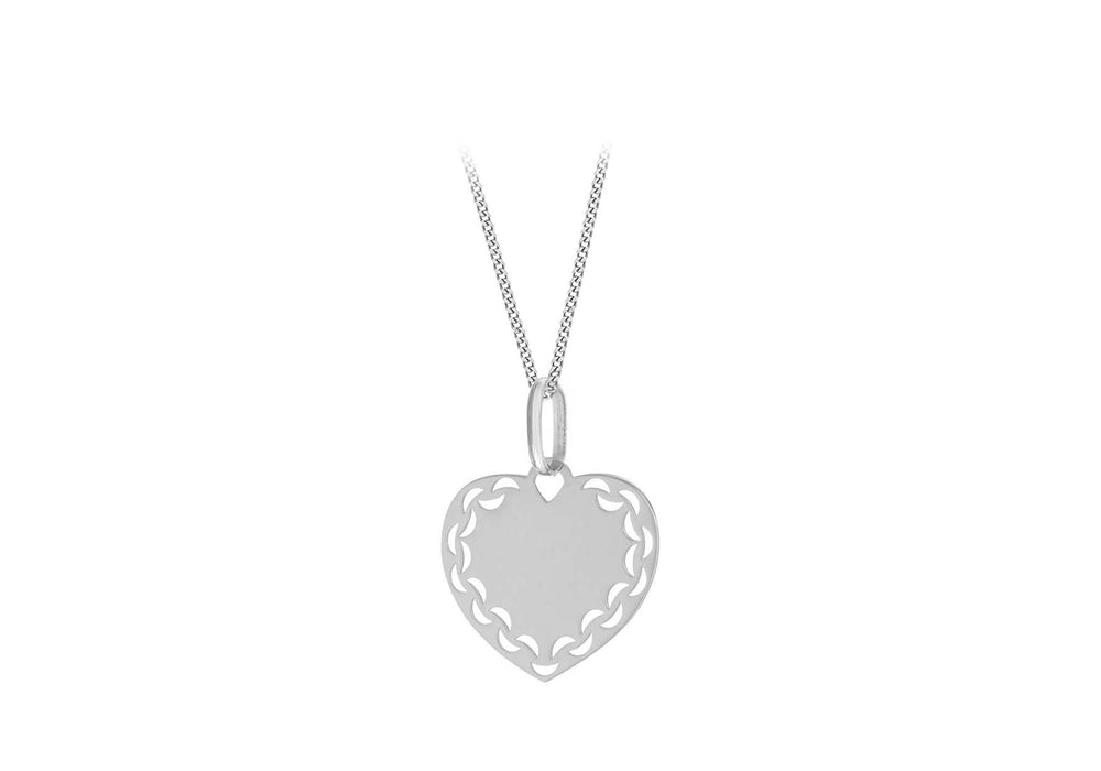 Sterling Silver Heart Disc Pendant