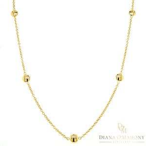 9ct Yellow Gold Round Button Necklace & Bracelet Set