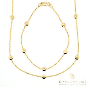 
                
                    Load image into Gallery viewer, 9ct Yellow Gold Round Button Necklace &amp;amp; Bracelet Set
                
            