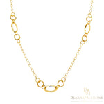 9ct Yellow Gold Open Oval & Circle Link Necklace & Matching Bracelet Set