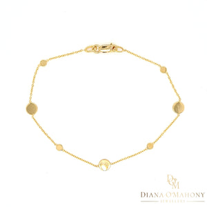 9ct Yellow Gold Round Disc Necklace & Bracelet Set