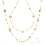 9ct Yellow Gold Round Disc Necklace & Bracelet Set