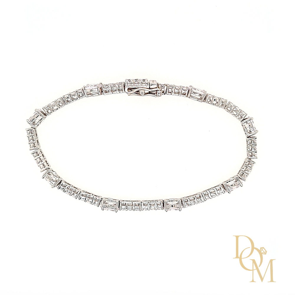 Sterling Silver Emerald CZ Tennis Bracelet