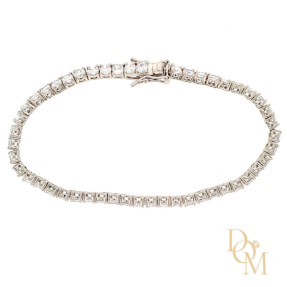 Sterling Silver Round CZ Tennis Bracelet