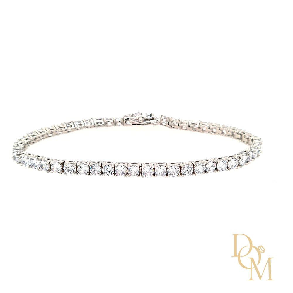 Sterling Silver Round CZ Tennis Bracelet