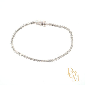 Sterling Silver Round CZ Slim Tennis Bracelet