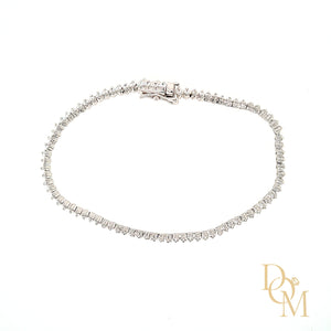 
                
                    Load image into Gallery viewer, Sterling Silver Round CZ Slim Tennis Bracelet
                
            
