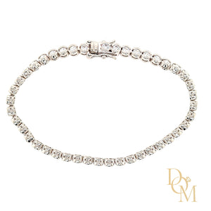 Sterling Silver Round CZ Tennis Bracelet