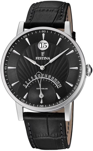 Gents Festina Leather Strap Watch - Diana O'Mahony Jewellers