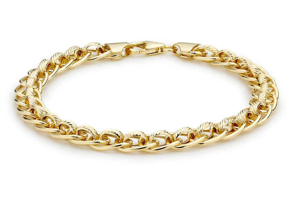 9ct Gold Textured Rollerball Bracelet - Diana O'Mahony Jewellers