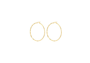 9ct Gold Diamond Cut Hoop Earrings - Diana O'Mahony Jewellers