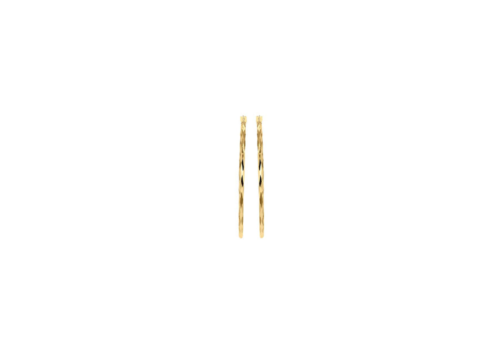 9ct Gold Diamond Cut Hoop Earrings - Diana O'Mahony Jewellers