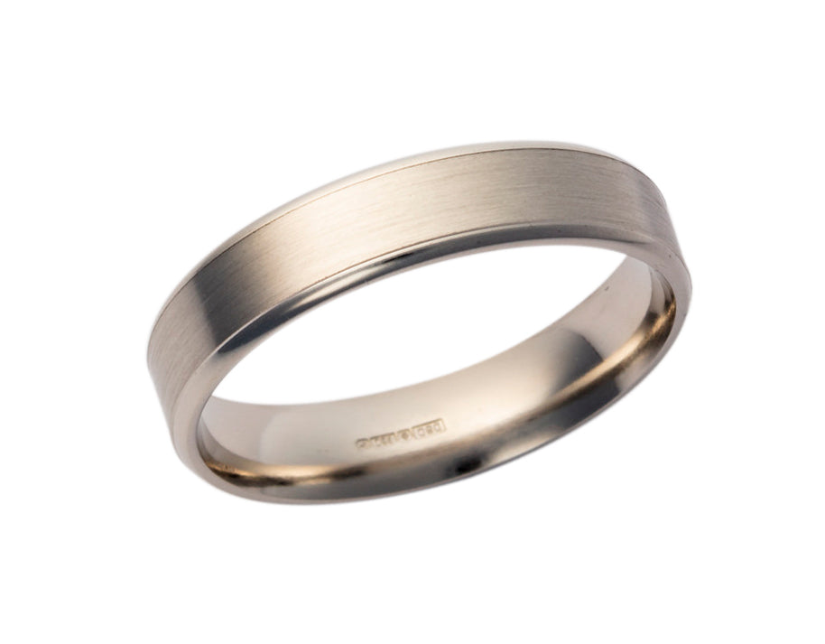 Gents 9ct Gold Matte Wedding Band