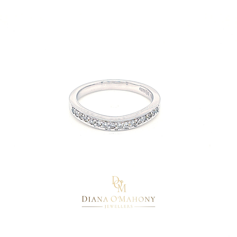 18ct White Gold Shaped Diamond Wedding Ring