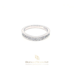 
                
                    Load image into Gallery viewer, 18ct White Gold Shaped Diamond Wedding Ring
                
            