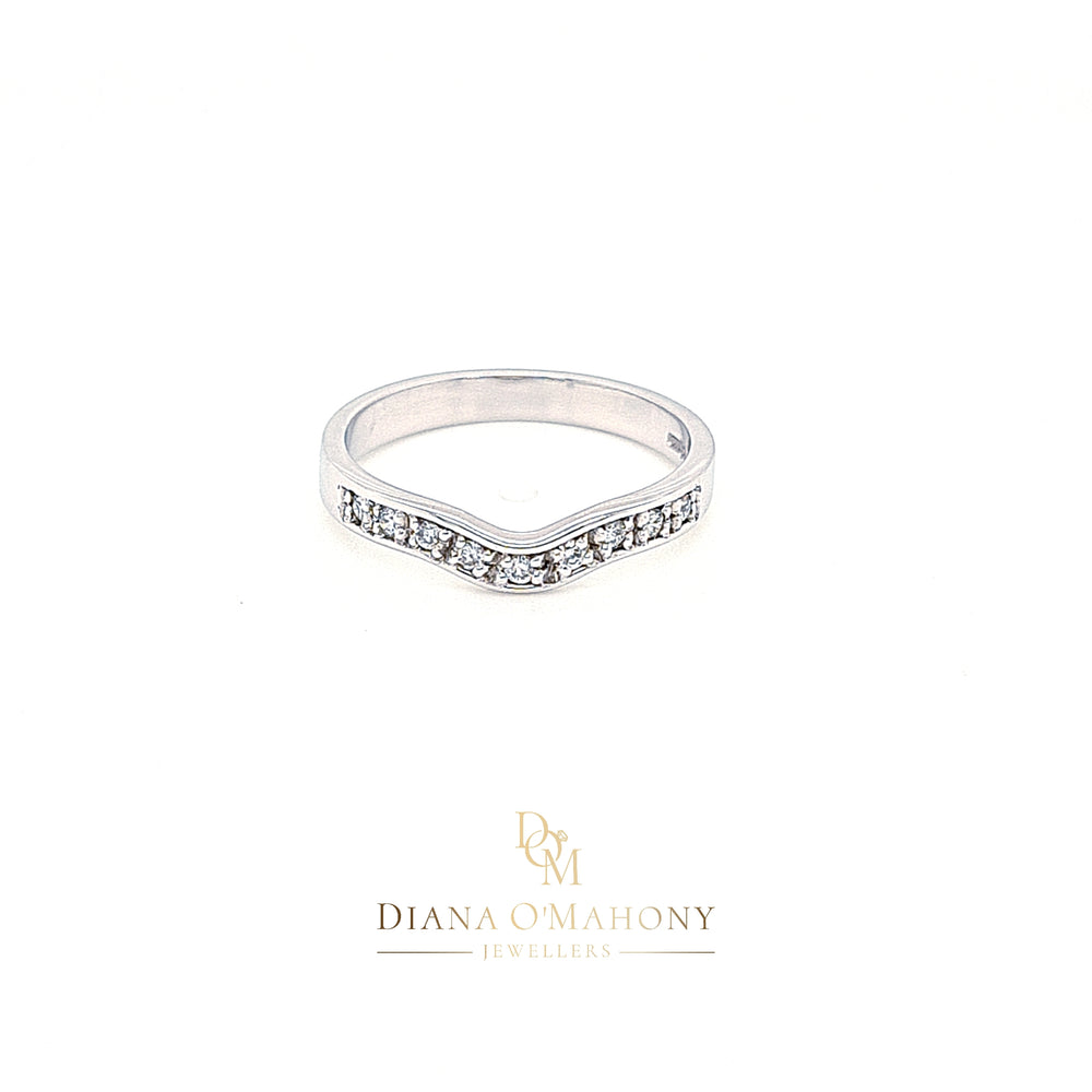 18ct White Gold Shaped Diamond Wedding Ring