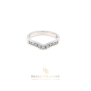 
                
                    Load image into Gallery viewer, 18ct White Gold Shaped Diamond Wedding Ring
                
            