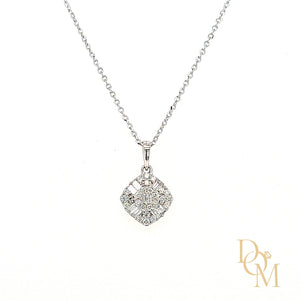 
                
                    Load image into Gallery viewer, 9ct White Gold Vintage Style Diamond Cluster Pendant
                
            