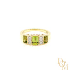 9ct Gold Vintage Style Peridot & Diamond Ring