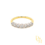 18ct Gold Vintage Style 7 Stone Diamond Eternity Ring