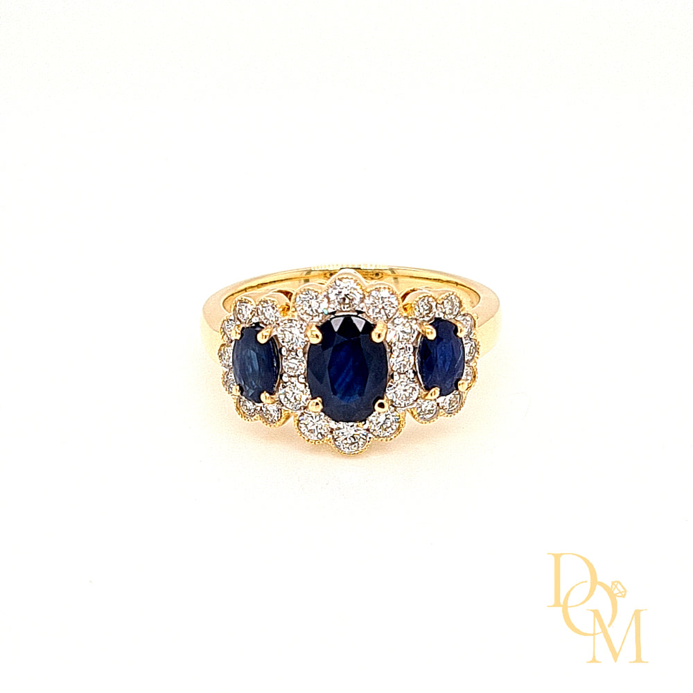The Toi et Moi Oval Pear Sapphire And Diamond Promise Ring