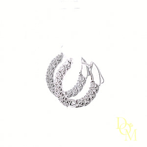 
                
                    Load image into Gallery viewer, 18ct White Gold Diamond Hoop Earrings- 1.04ct
                
            