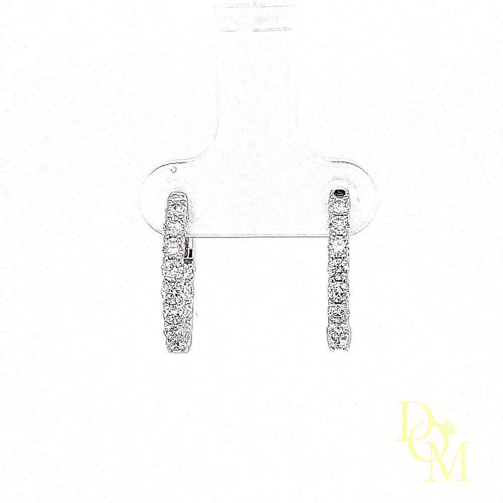 18ct White Gold Diamond Hoop Earrings- 1.04ct