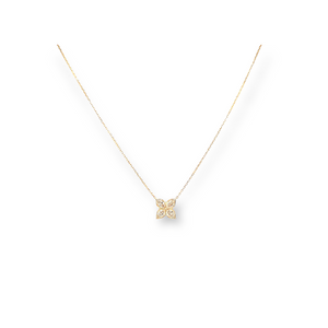 18ct Gold Floral Diamond Cluster Pendant- 0.32ct