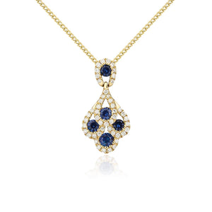 18ct Gold Sapphire & Diamond Peacock Pendant